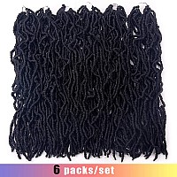 24 Inch Soft Locs Crochet Hair Pre Looped 6 Packs Faux Locs Crochet Braids Goddess Locs Dreadlocs Hair For Black Women 1B 24 I