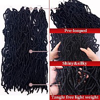 24 Inch Soft Locs Crochet Hair Pre Looped 6 Packs Faux Locs Crochet Braids Goddess Locs Dreadlocs Hair For Black Women 1B 24 I