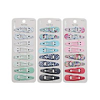 Minihope Snap Clips For Grils Snap Hair Clips For Women Printed Pattern Fashionable And Elegant5Cm24 Count Pack Of 1