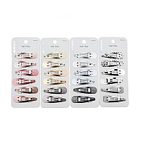 minihope snap hair clips for women,Fashion metallic colors,Instantly make you the center of attention at a party,5cm,24 Count (Pack of 1)