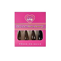 Sharp Pointed Fake Nails Black Gelnails Mediumlong Size Real Stiletto Point Acrylic Nail Tips 24