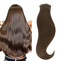 Hotbanana Tape In Hair Extensions 20 Inch Tape In Hair Extensions Human Hair 20Pcs 50G Chocolate Brown Tape Hair Extensions Str