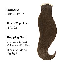 Hotbanana Tape In Hair Extensions 20 Inch Tape In Hair Extensions Human Hair 20Pcs 50G Chocolate Brown Tape Hair Extensions Str