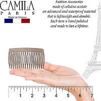 Camila Paris Cp2947 French Hair Side Comb Small Rounded Nude French Twist Hair Combs Decorative Strong Hold Hair Clips For W