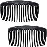 Camila Paris Cp2910 French Side Combs Large Curved Black French Twist Hair Combs Decorative Strong Hold Hair Clips For Women B