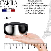 Camila Paris Cp2910 French Side Combs Large Curved Black French Twist Hair Combs Decorative Strong Hold Hair Clips For Women B