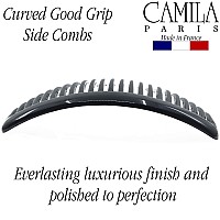 Camila Paris Cp2910 French Side Combs Large Curved Black French Twist Hair Combs Decorative Strong Hold Hair Clips For Women B