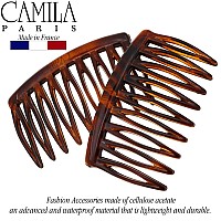 Camila Paris Cp2949 French Hair Side Comb Small Tortoise Shell French Twist Hair Combs Decorative Strong Hold Hair Clips For