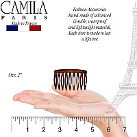 Camila Paris Cp2949 French Hair Side Comb Small Tortoise Shell French Twist Hair Combs Decorative Strong Hold Hair Clips For