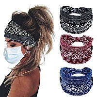 Bohend Boho Button Headband Wide Stretchy Daily Use Knotted Headwear Sport Athletic Yoga