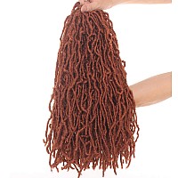 Leeven 24 Inch Long Ginger New Faux Locs Crochet Hair 18 Strandspack Copper Red Messy Soft Locs Crochet Braids 2 Packs Distress