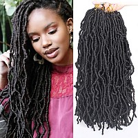 Leeven 24 Inch Long Messy Faux Locs Crochet Hair 2 Packs Natural Black Distressed Soft Locs Crochet Hair 18 Strandspack Preloo