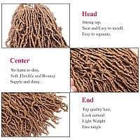 Leeven 24 Inch Messy New Faux Locs Crochet Braids Hair 7 Packs Blonde Distressed Soft Locs Crochet Hair For Women 18 Strandspac