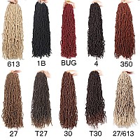 Leeven 24 Inch Messy New Faux Locs Crochet Braids Hair 7 Packs Blonde Distressed Soft Locs Crochet Hair For Women 18 Strandspac