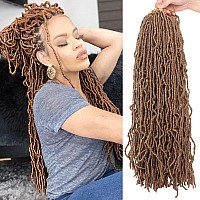 24 Inch New Faux Locs Hair 2Packs Prelooped Soft Locs Synthetic Crochet Twist Braiding Hair Most Natural Goddess Curly Wavy Cro