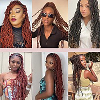 24 Inch New Faux Locs Hair 2Packs Prelooped Soft Locs Synthetic Crochet Twist Braiding Hair Most Natural Goddess Curly Wavy Cro