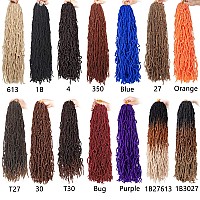 24 Inch 7 Packslot New Faux Locs Crochet Hair Prelooped Light Brown Soft Locs Crochet Twist Braiding Hair Synthetic Goddess Lo