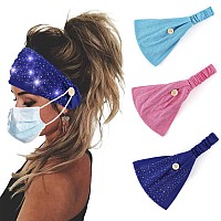 Bohend Boho Button Headband Wide Stretchy Daily Use Knotted Headwear Sport Athletic Yoga