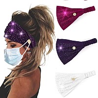 Bohend Boho Button Headband Wide Stretchy Daily Use Knotted Headwear Sport Athletic Yoga