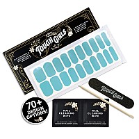 Tough Girls 20 Exquisite Gel Nail Polish Strips Wapplication Accessories No Uvled Lamp Required Aqua Blue