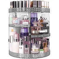 Hemtroy 360 Degree Rotating Makeup Organizer Extra Large Capacity Cosmetic Storage Unit Removable Diy 7 Layers Skincare Organi