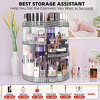 Hemtroy 360 Degree Rotating Makeup Organizer Extra Large Capacity Cosmetic Storage Unit Removable Diy 7 Layers Skincare Organi