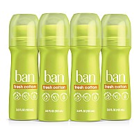 Ban Fresh Cotton 24Hour Invisible Antiperspirant 35Oz Rollon Deodorant For Women And Men Underarm Wetness Protection With