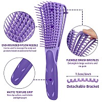 Ez 2 Pack Detangling Brush For Curly Afro Textured 3A To 4C Kinky Wavy Hair Exfoliating For Shiny Wetdrylong Thick Curls