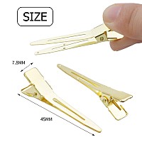 Bronagrand Hair Clips 100Pcs 45Cm Single Prong Clips Gold Curl Pins Duckbill Section Clips For Hair Extensions Styling Craftin