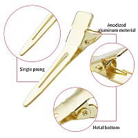 Bronagrand Hair Clips 100Pcs 45Cm Single Prong Clips Gold Curl Pins Duckbill Section Clips For Hair Extensions Styling Craftin