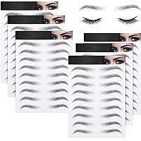 6 Sheets 4D Hairlike Waterproof Eyebrow Stickers Eyebrow Transfers Stickers Grooming Shaping Eyebrow Sticker In Arch Style For