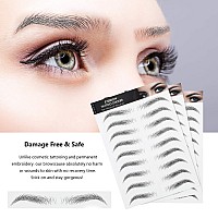 6 Sheets 4D Hairlike Waterproof Eyebrow Stickers Eyebrow Transfers Stickers Grooming Shaping Eyebrow Sticker In Arch Style For