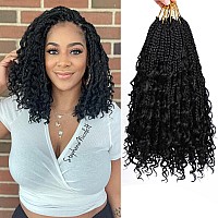 8 Packs Goddess Box Braids Crochet Hair14 Inch Crochet Box Braids Prelooped Boho Crochet Braids Hair Synthetic Braiding Hair E