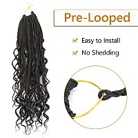 8 Packs Goddess Box Braids Crochet Hair14 Inch Crochet Box Braids Prelooped Boho Crochet Braids Hair Synthetic Braiding Hair E