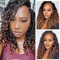 8 Packs Goddess Box Braids Crochet Hair14 Inch Crochet Box Braids Prelooped Bohomian Crochet Braids Hair Synthetic Braiding Ha