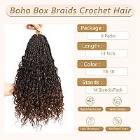 8 Packs Goddess Box Braids Crochet Hair14 Inch Crochet Box Braids Prelooped Bohomian Crochet Braids Hair Synthetic Braiding Ha