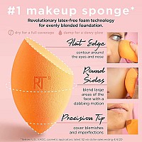 Real Techniques Poppin' Perfection Makeup Brush Set with Makeup Blender Beauty Sponges and Compact Makeup Mirror, Set of 6