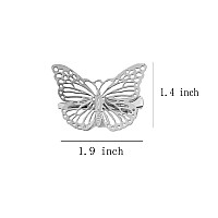 Obtanim Butterfly Hair Clips 12 Pcs Cute Metal Butterfly Hair Claw Pins Barrettes Accessories For Girls And Women Silver