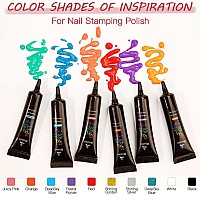 Nail Stamping Gel Polish 8 Colors Stamping Polish Red Black White Purple Blue Silver Soak Off Printed Gel Uv Nail Polish Gel Fo