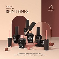 Beetles Gel Polish Nail Set 6 Colors Skin Tones Collection Nude Pink Gel Nail Polish Brown Neutral Soak Off Uv Led Lamp Needed Manicure Diy Home Gift For Girls