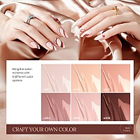 Beetles Gel Polish Nail Set 6 Colors Skin Tones Collection Nude Pink Gel Nail Polish Brown Neutral Soak Off Uv Led Lamp Needed Manicure Diy Home Gift For Girls