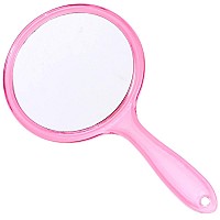 Topyhl Makeup Hand Mirror Doublesided 3X 1X Magnifying Large Travel Handheld Mirror Cosmetic Mirror Acrylic Clear Finish Round