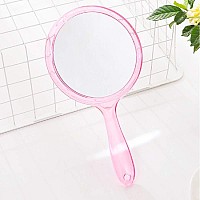 Topyhl Makeup Hand Mirror Doublesided 3X 1X Magnifying Large Travel Handheld Mirror Cosmetic Mirror Acrylic Clear Finish Round