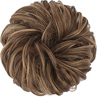 Feshfen Messy Hair Bun Hair Pieces Elastic Wavy Curly Hair Bun Scrunchies Extensions Synthetic Chignon Hairpieces For Women Girl