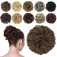 Feshfen Messy Hair Bun Hair Pieces Elastic Wavy Curly Hair Bun Scrunchies Extensions Synthetic Chignon Hairpieces For Women Girl