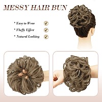 Feshfen Messy Hair Bun Hair Pieces Elastic Wavy Curly Hair Bun Scrunchies Extensions Synthetic Chignon Hairpieces For Women Girl