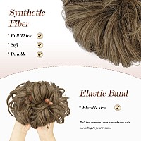 Feshfen Messy Hair Bun Hair Pieces Elastic Wavy Curly Hair Bun Scrunchies Extensions Synthetic Chignon Hairpieces For Women Girl