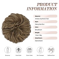 Feshfen Messy Hair Bun Hair Pieces Elastic Wavy Curly Hair Bun Scrunchies Extensions Synthetic Chignon Hairpieces For Women Girl