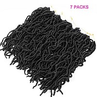 7 Packs Faux Locs Crochet Hair Prelooped 18 Inch Soft Locs Crochet Hair For Butterfly Locs Curly Wavy Goddess Locs Crochet Loc H