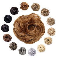 Hairro Hair Bun Hair Piece Messy Bun Scrunchy Wavy Scrunchies Synthetic Hair Updo Elastic Donut Thick Full Wedding Bridal Chigno